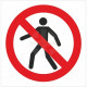 No Pedestrians Symbol Sign - 200w x 200h