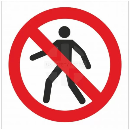 No Pedestrians Symbol Sign - 200w x 200h