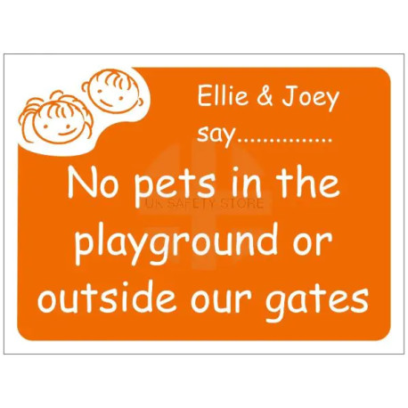 No Pets In The Playground Or Outside Our Gates School Sign - Composite Board