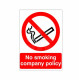 No Smoking Company Policy Sign
