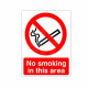 No Smoking In This Area Sign
