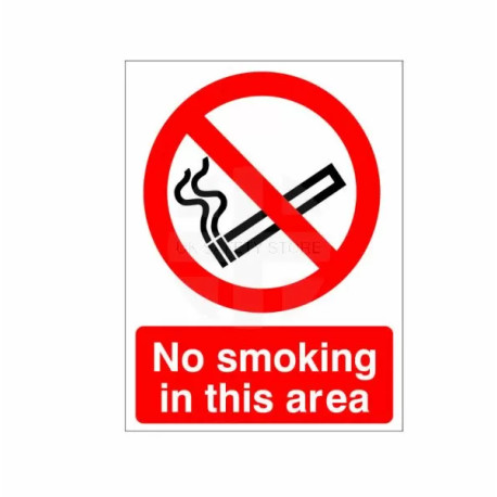 No Smoking In This Area Sign