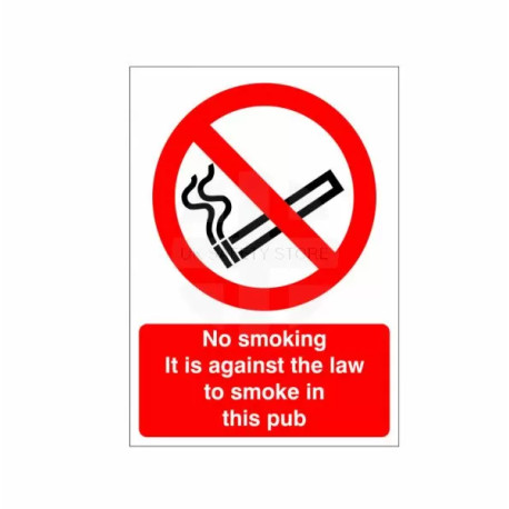 No Smoking It Is Against The Law To Smoke In This Pub Sign
