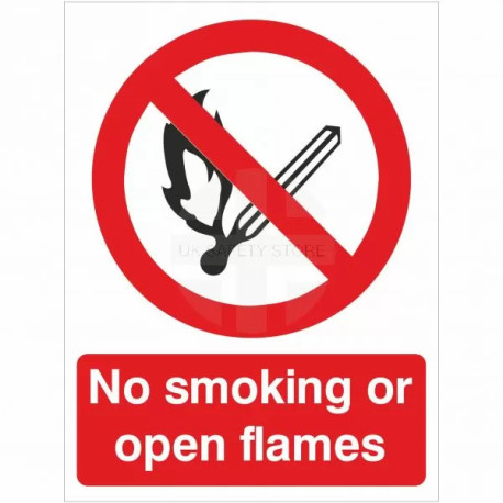 No Smoking or Open Flames Sign