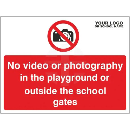No Video Or Photography In The Playground Or Outside The School Gates Sign - Composite Board