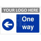 One Way Arrow Left Custom Logo Sign