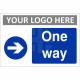 One Way Arrow Right Custom Logo Sign