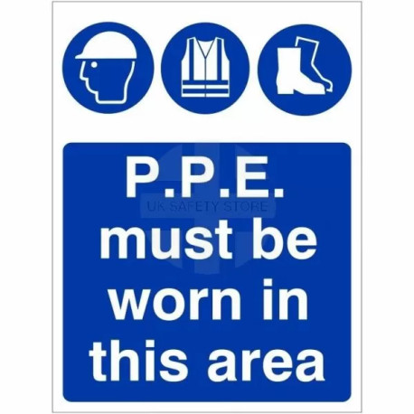 P.P.E. Must Be Worn In This Area Sign