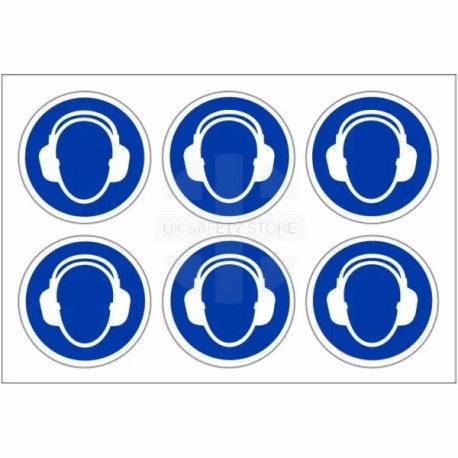 Pack of 24 Wear Hearing Protection Stickers