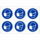 Pack of 24 Wear Mask Labels 100mm in Diameter