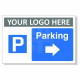 Parking Arrow Right Custom Logo Sign