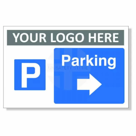 Parking Arrow Right Custom Logo Sign