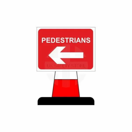 Pedestrian Arrow Left Aluminium Composite Cone Sign