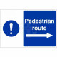 Pedestrian Route Arrow Right Custom Logo Sign