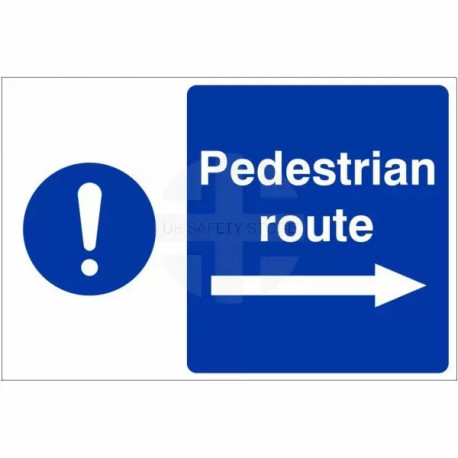 Pedestrian Route Arrow Right Custom Logo Sign