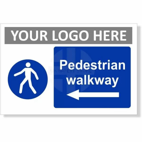 Pedestrian Walkway Arrow Left Sign