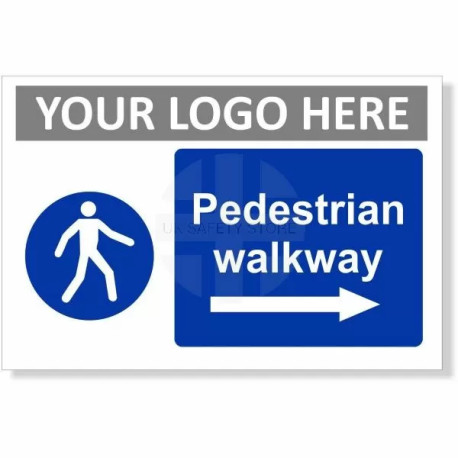 Pedestrian Walkway Arrow Right Sign