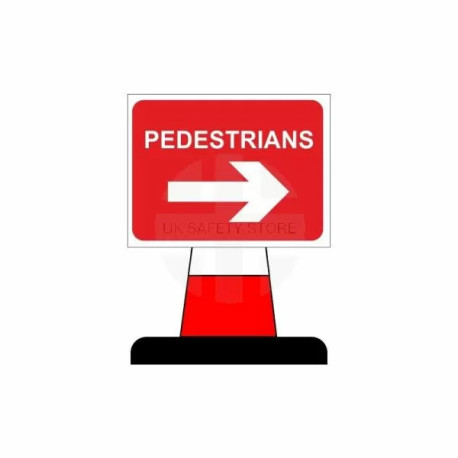 Pedestrians Arrow Right Aluminium Composite Cone Sign
