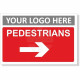 Pedestrians Arrow Right Sign