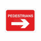 Pedestrians Arrow Right Temporary Road Sign