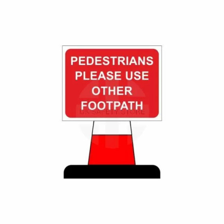 Pedestrians Please Use Other Footpath Aluminium Composite Cone Sign