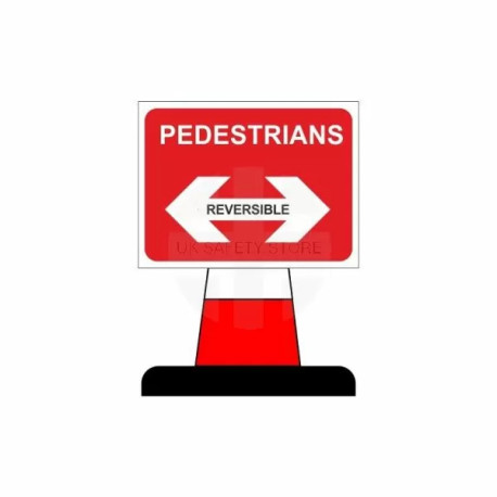 Pedestrians Reversible Arrow Aluminium Composite Cone Sign
