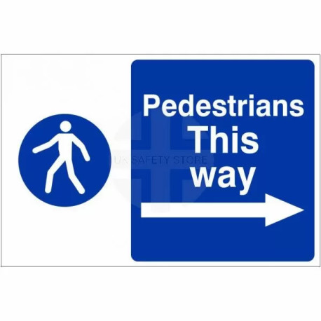 Pedestrians This Way Arrow Right Custom Logo Sign