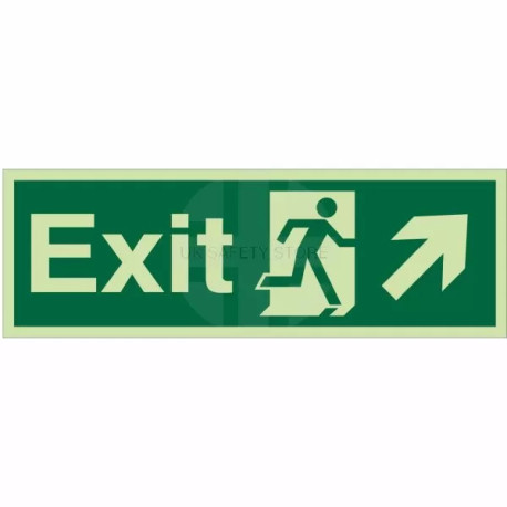Photoluminescent Exit Arrow Up Right Sign