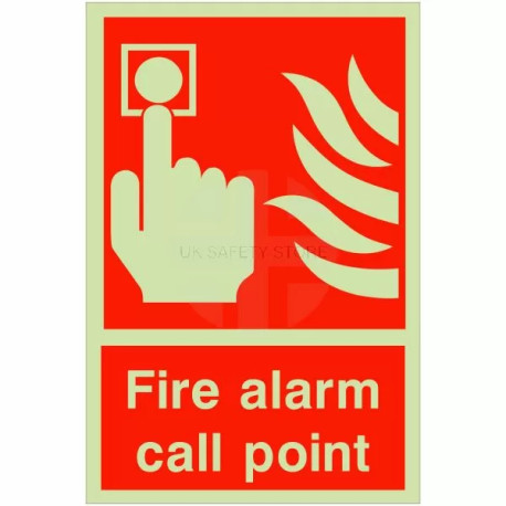 Photoluminescent Fire Alarm Call Point Sign