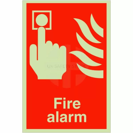 Photoluminescent Fire Alarm Sign