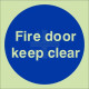 Photoluminescent Fire Door Keep Clear Sign