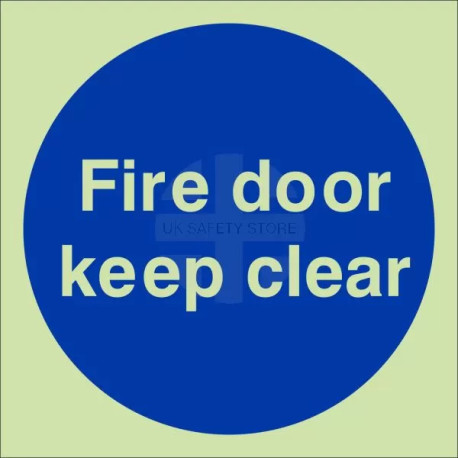 Photoluminescent Fire Door Keep Clear Sign