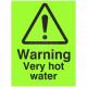 Photoluminescent Warning Very Hot Water Sign
