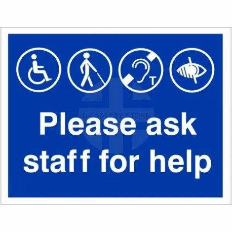 Please Ask Staff For Help Sign
