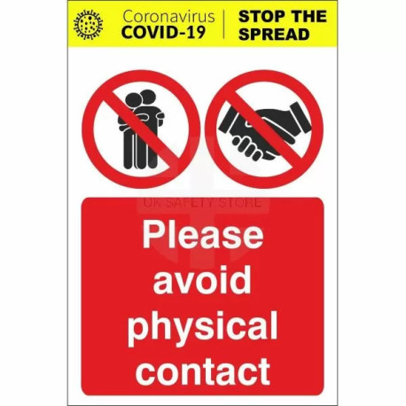 Please Avoid Physical Contact Sign