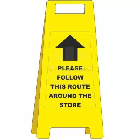 Please Follow This Route Around The Store Freestanding Sign