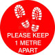 Please Keep 1 Metre Apart Floor Graphic Sticker
