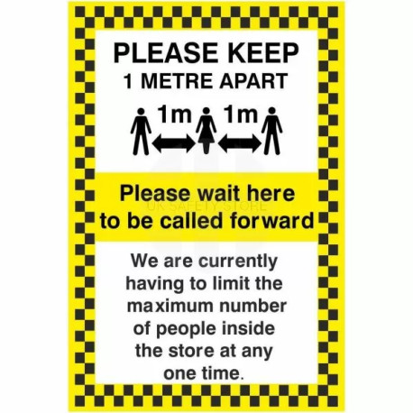 Please Keep 1 Metre Apart Social Distancing Sign