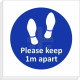 Please Keep 1m Apart Stickers (multipack)