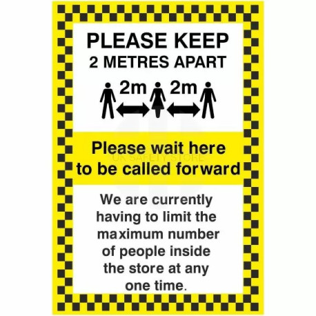 Please Keep 2 Metres Apart Social Distancing Sign