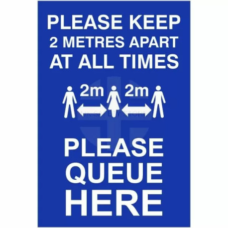 Please Keep 2m Apart At All Times Sign