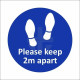 Please Keep 2m Apart Sticker - Pack of 10