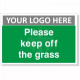 Please Keep Off The Grass Custom Logo Sign