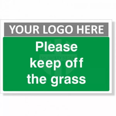 Please Keep Off The Grass Custom Logo Sign