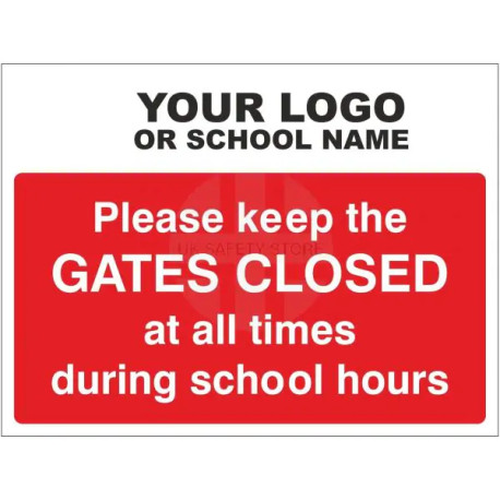 Please Keep The Gates Closed During School Hours Sign - Composite Board