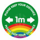 Please Keep Your Distance 1 Metre School Floor Graphic Sticker