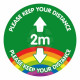 Please Keep Your Distance 2 Metres School Floor Graphic Sticker