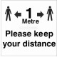 Please Keep Your Distance Helmet Sticker - 1 Metre