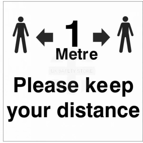 Please Keep Your Distance Helmet Sticker - 1 Metre