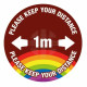 Please Keep Your Distance School Floor Graphic Sign - 1 Metre (Brown)
